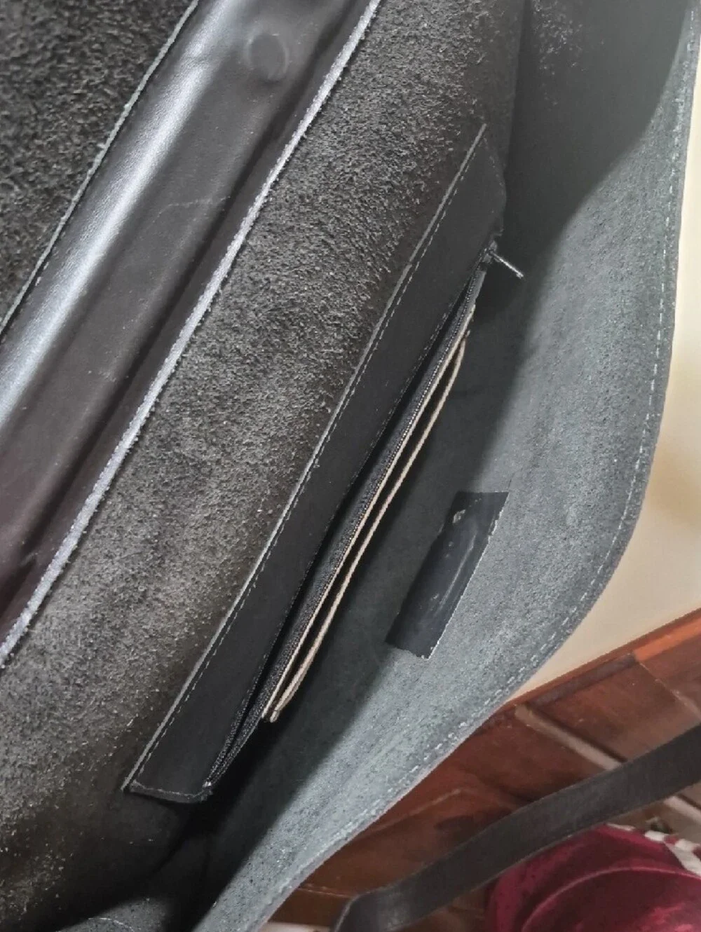 Tannery West Black Leather Briefcase Messenger with Silver Clasp